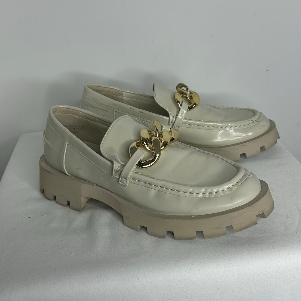 Dream Pairs Chunky Chain Loafers Womens 7.5 Cream Lug Sole Platform